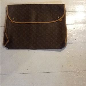 LV on monogram toile pouchet bag